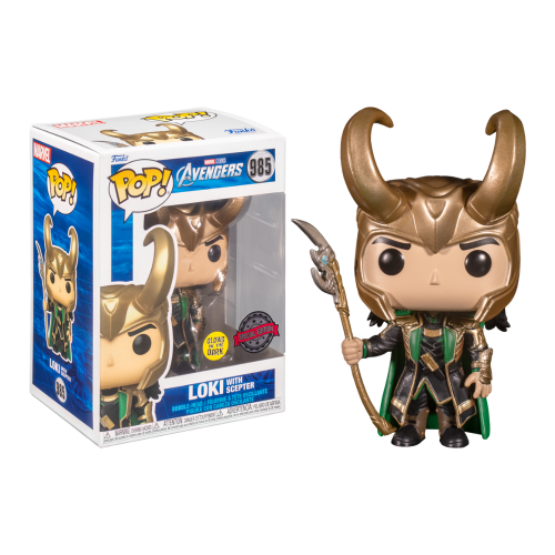(EXC) Funko Pop! Marvel: The Avengers - Loki with Scepter Glow in the Dark