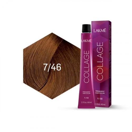 لاكمي صبغة شعر كولاج اشقر متوسط نحاسي موجنة رقم 7/46