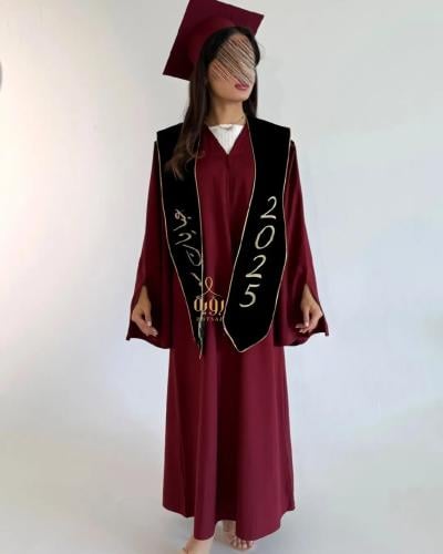 عباية تخرج برغندي