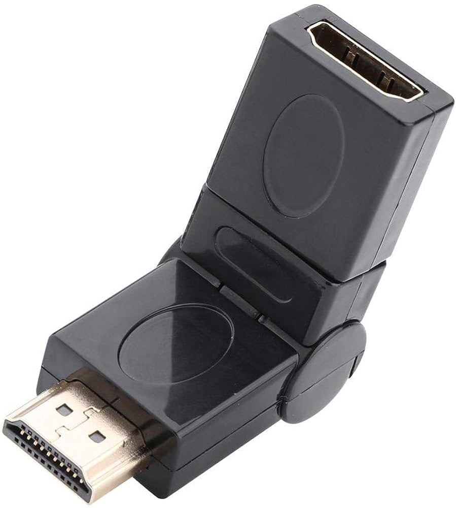 قطعة HD محول HDMI ذكر إلى أنثى، محول HDMI ذكر إلى أنثى قابل للتعديل يدور 360 درجة