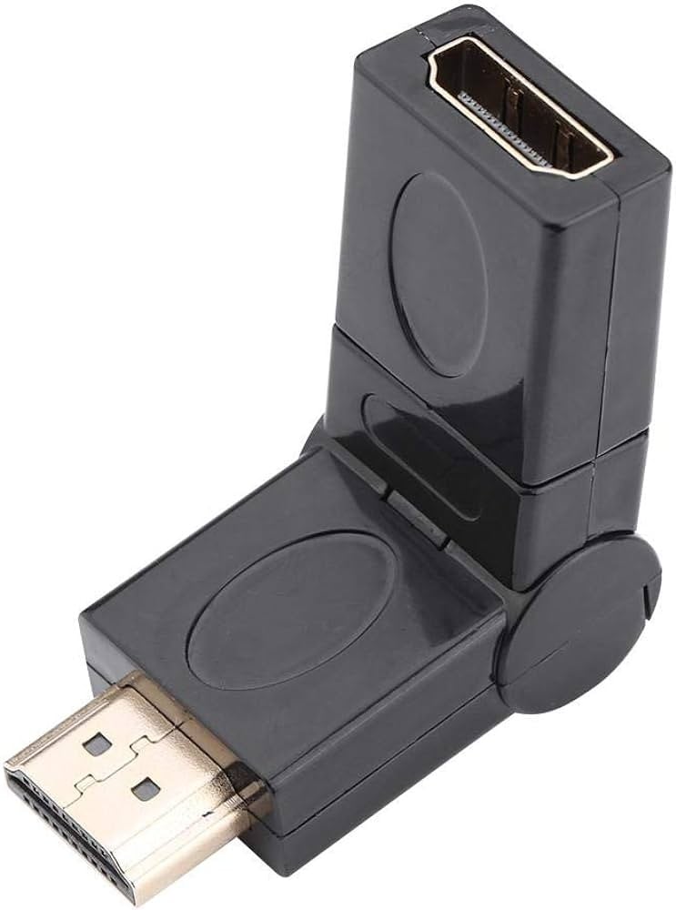 قطعة HD محول HDMI ذكر إلى أنثى، محول HDMI ذكر إلى أنثى قابل للتعديل يدور 360 درجة