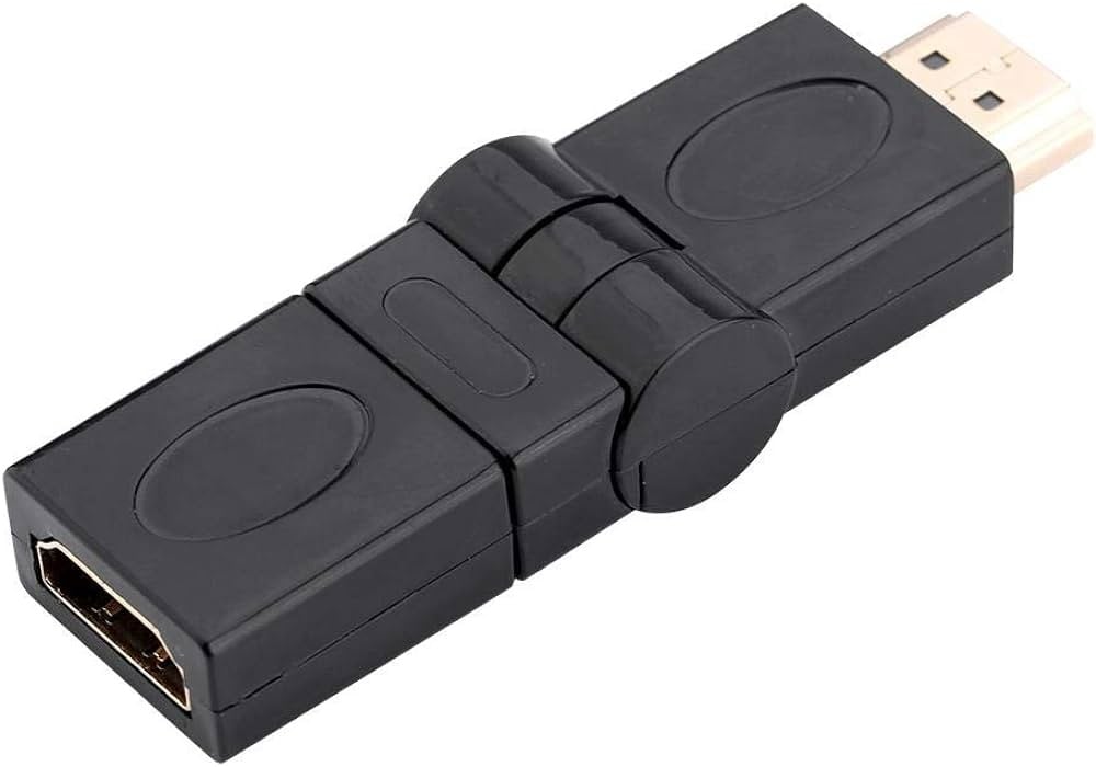 قطعة HD محول HDMI ذكر إلى أنثى، محول HDMI ذكر إلى أنثى قابل للتعديل يدور 360 درجة