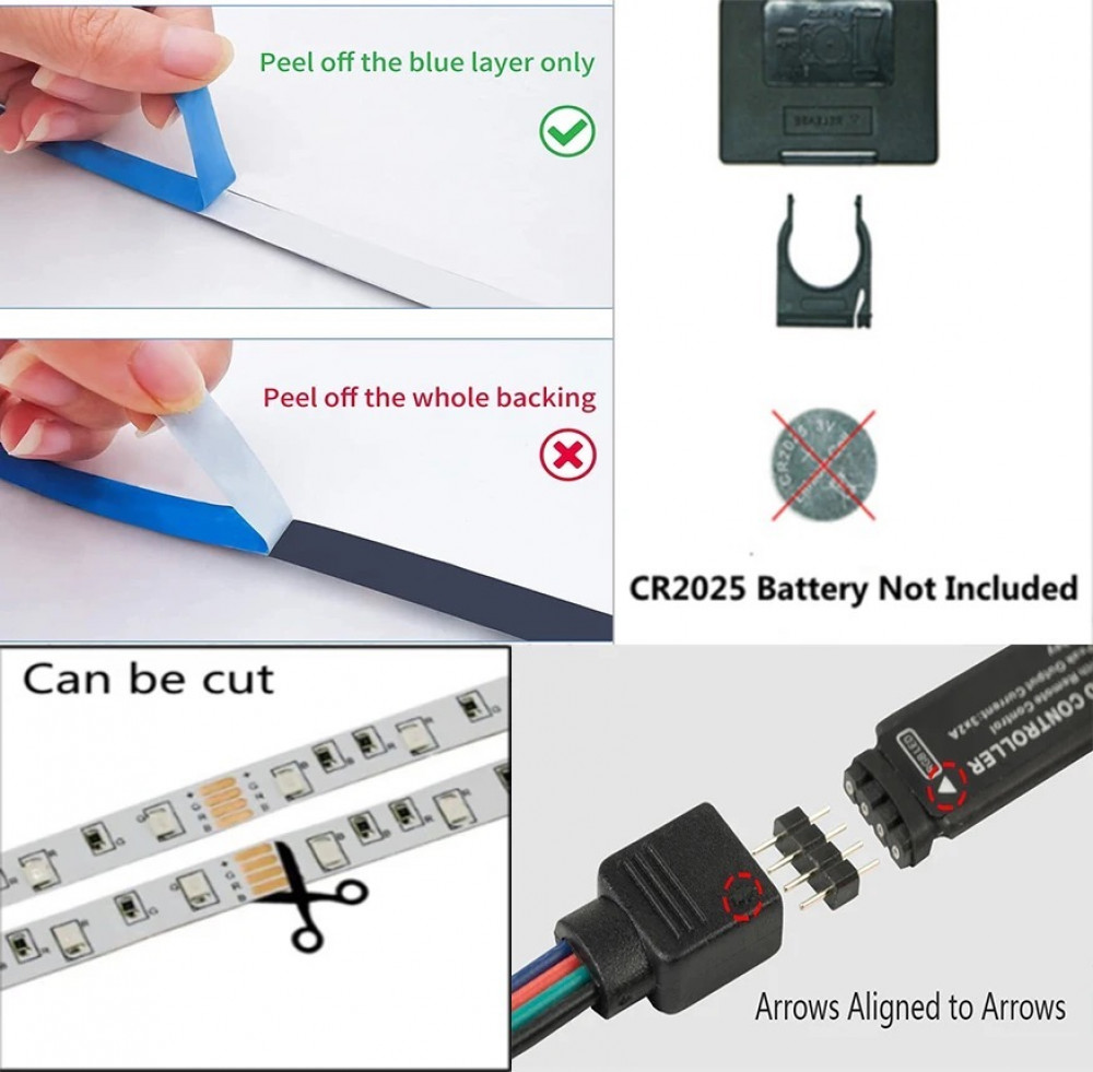 شريط اضاءة ملون LED  3 متر  USB