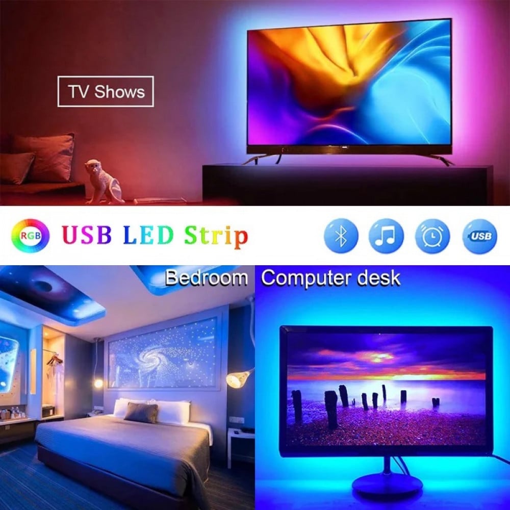 شريط اضاءة ملون LED  3 متر  USB