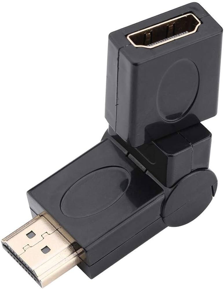 قطعة HD محول HDMI ذكر إلى أنثى، محول HDMI ذكر إلى أنثى قابل للتعديل يدور 360 درجة