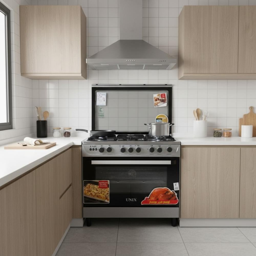 فرن_يونكس_5 عيون _غاز_60*90 سم_استيل  C6090SV-F2C-511-S-EU-HERO -C6090U