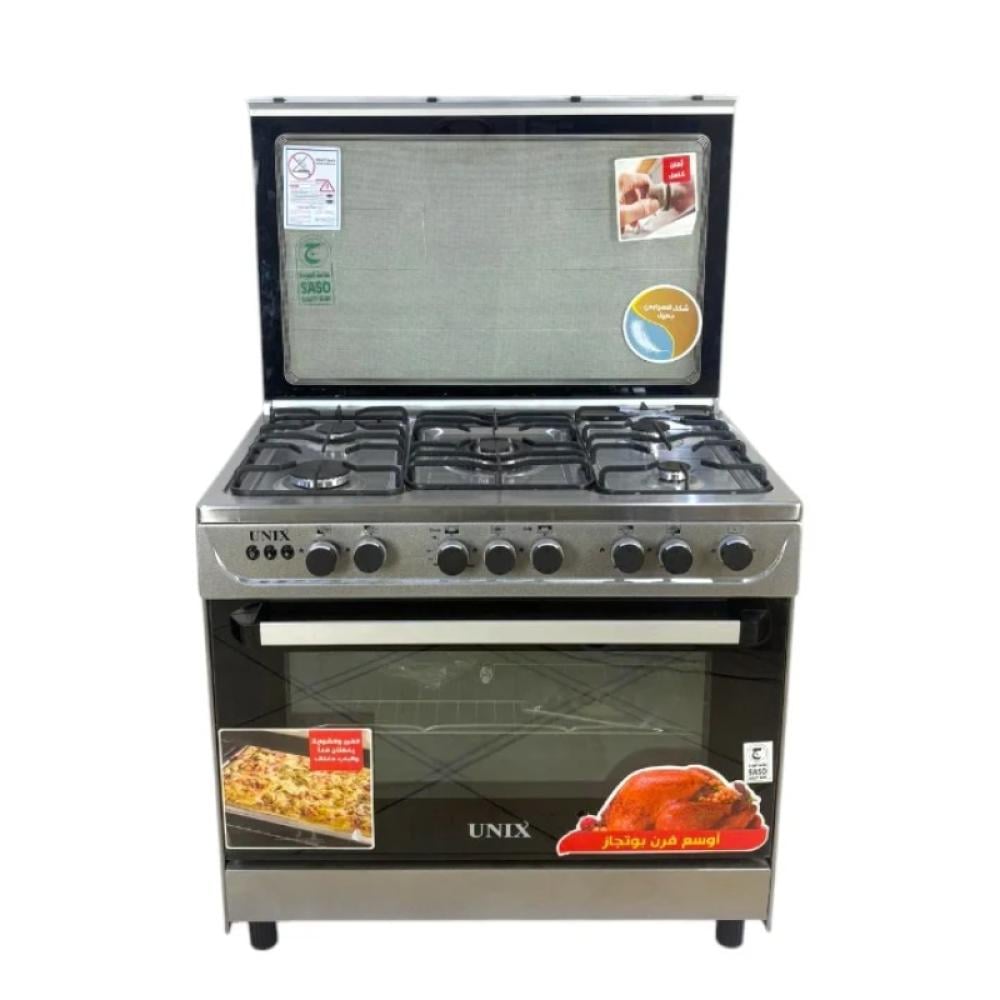فرن_يونكس_5 عيون _غاز_60*90 سم_استيل  C6090SV-F2C-511-S-EU-HERO -C6090U