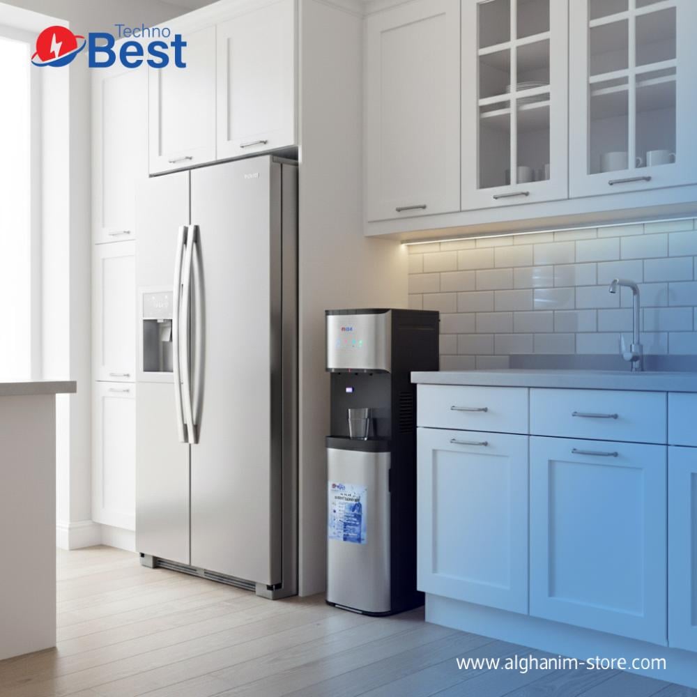 برادة ماء تكنو بيست تحميل سفلي - حار/بارد/معتدل - أسود وفضي - BWD-007