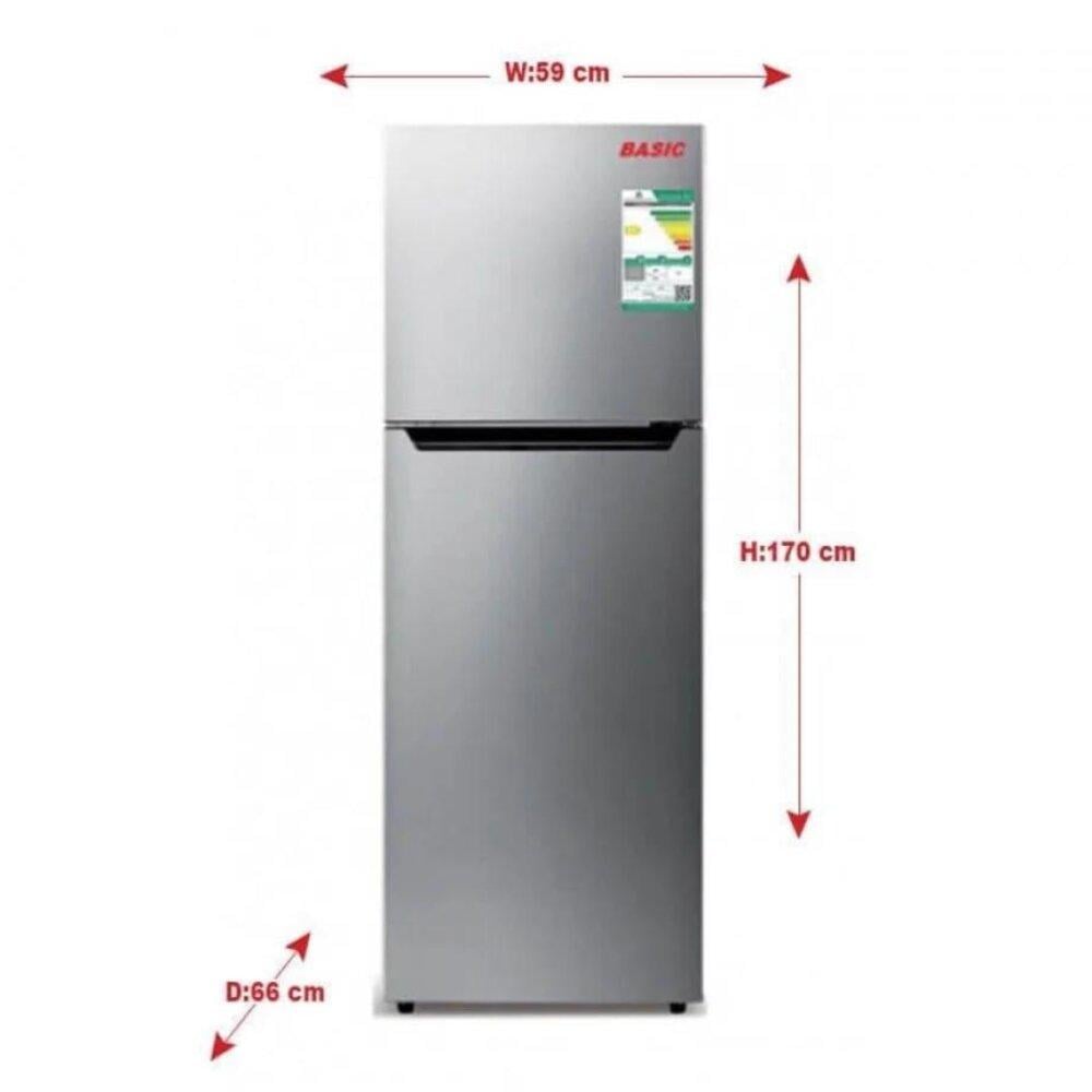 بيسك ثلاجة بابين - 348 لتر - فضي - BRD-480ML SS