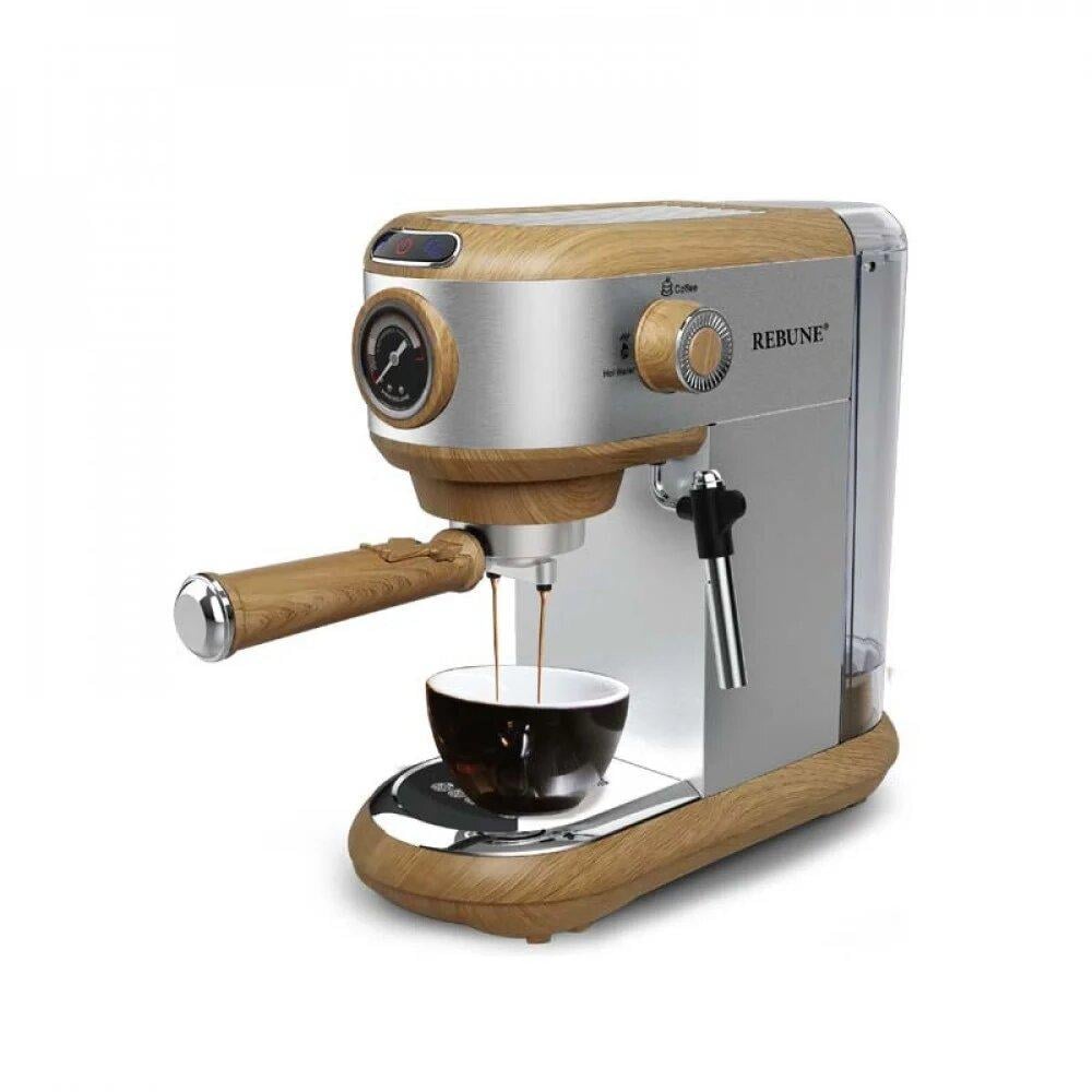 ريبون ماكينة قهوة اسبريسو 1450 واط 1 لتر 15 واط - تحكم لمس - خشبي - RE-6-035