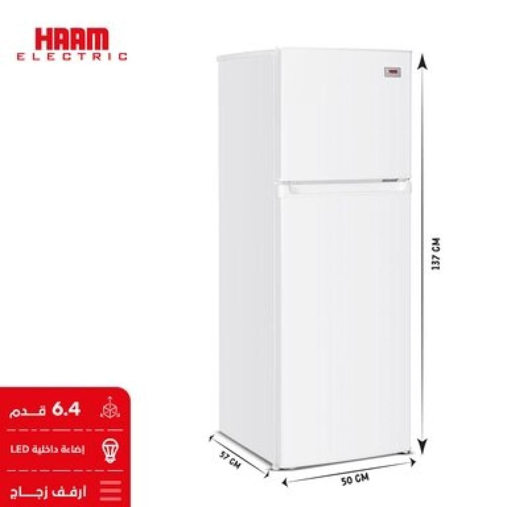 هام ثلاجة بابين 6.4 قدم مكعب - 182 لتر - أبيض - HM250WRF-O23DF
