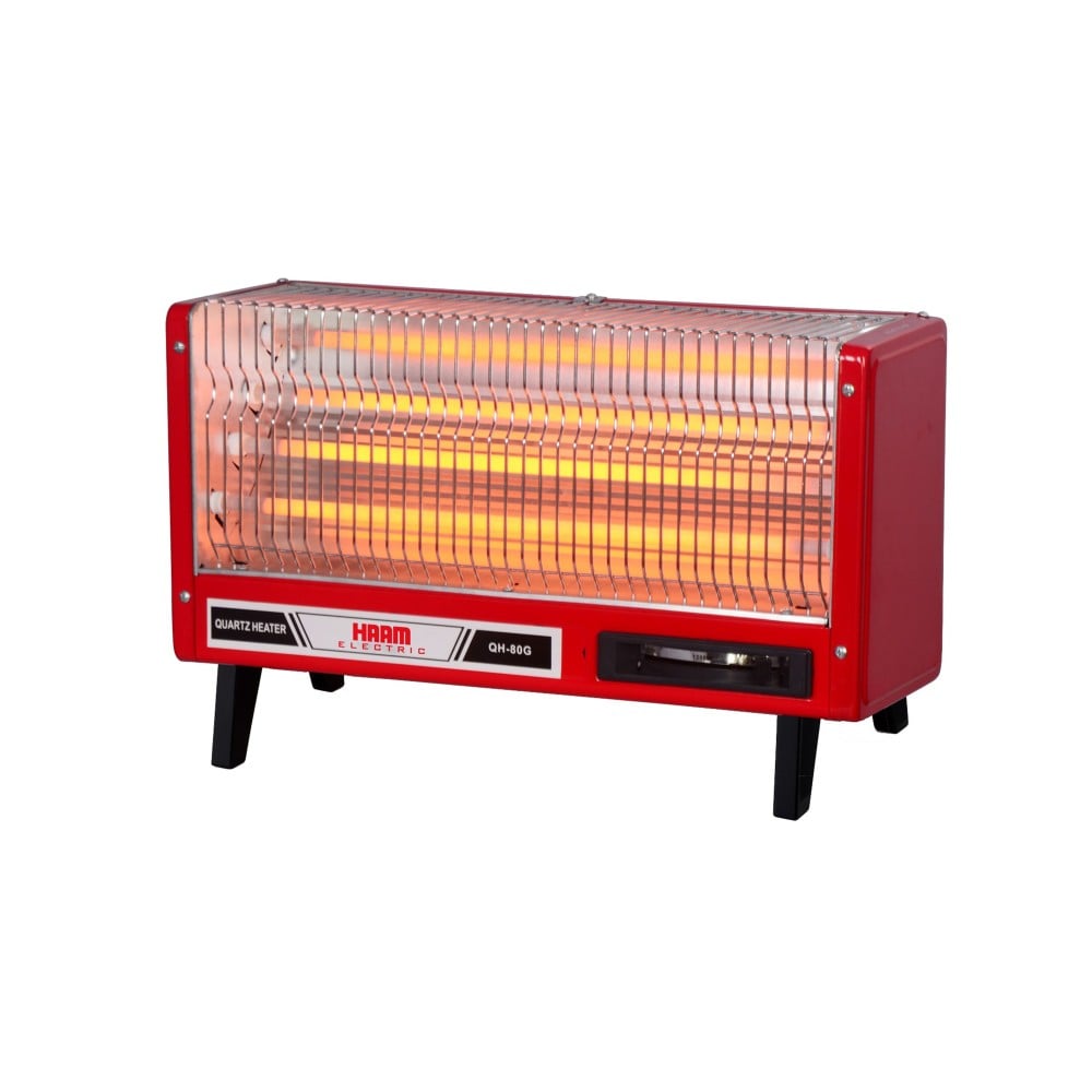 هام دفاية كهربائية 4 شمعات - 2400 واط - مستطيلة - أحمر - HM-2001-R23