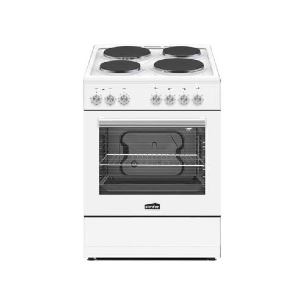 فرن سيمفر فري ستاند 60*60 4 عيون حجر اللون ابيض موديل  SMF-F7043SERRB