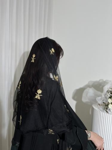 طرحة بتطريز يدوي سيفين ونخله تل
