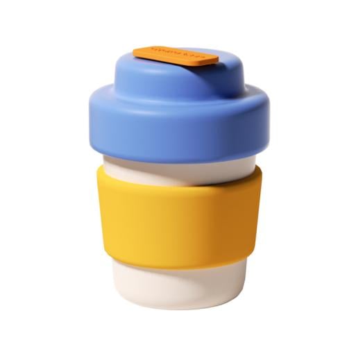 CUTE COFFEE CUP ازرق واصفر