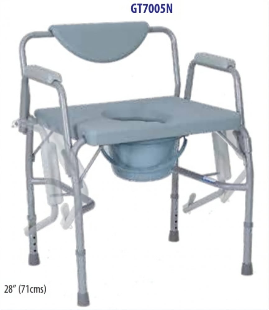 Wide-Base Commode Chair, 230 kg Capacity