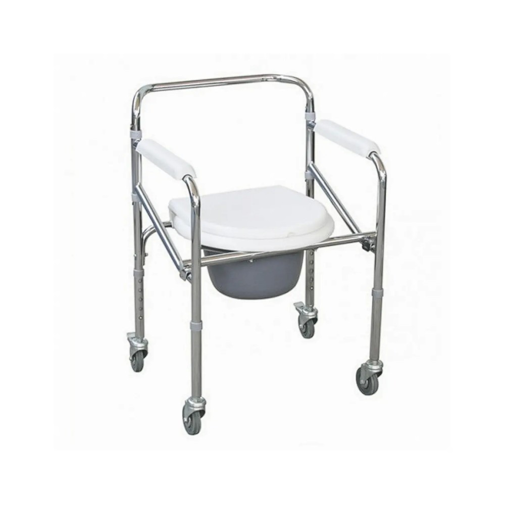 Folding Commode Chair with Wheels