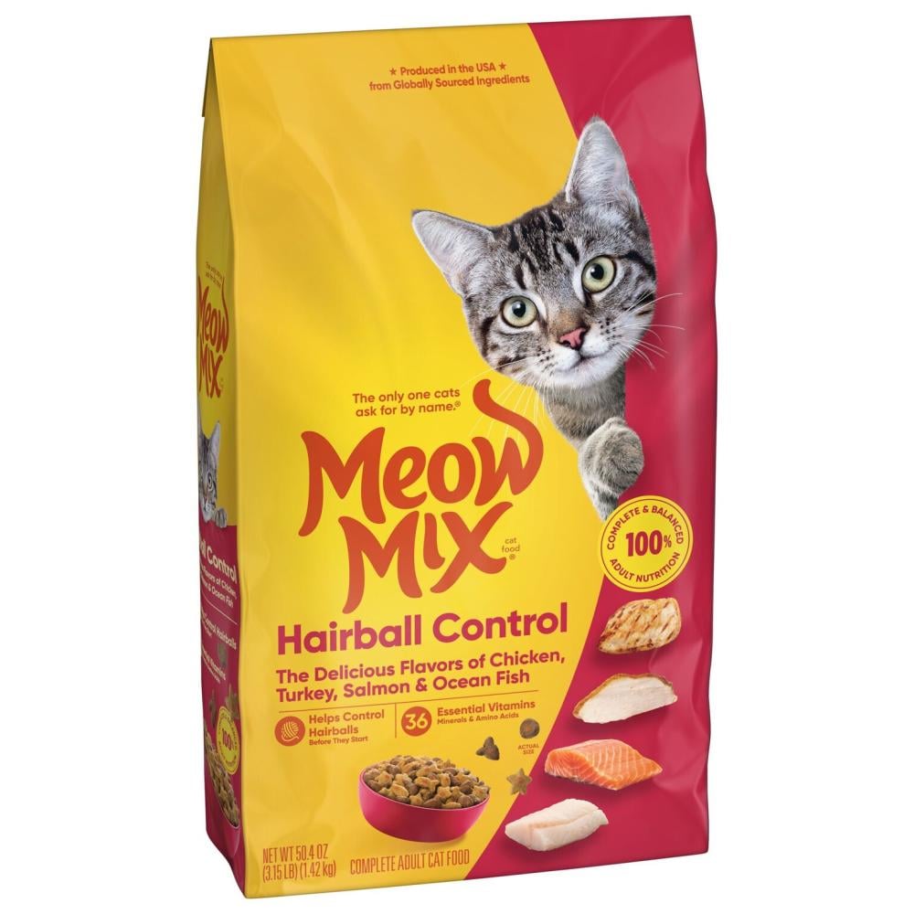 Meow Mix Hairball Control Dry Cat Food 2,86kg مياو مكس طعام القطط