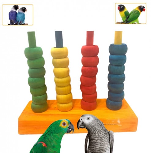 العاب طيور خشبية Parrot Toys - منصة خشبية لتنمية ذ...