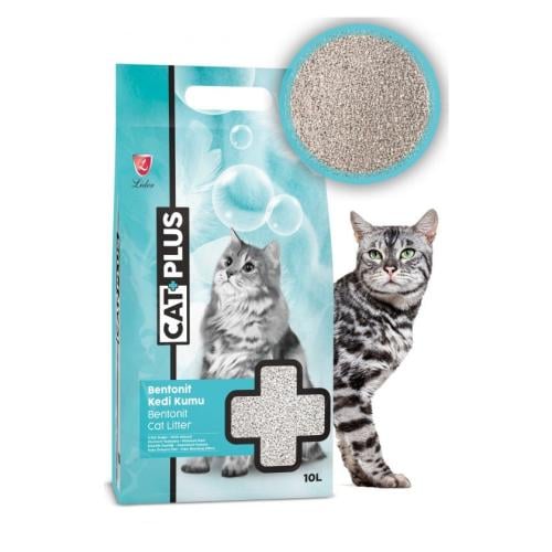 Cat plus 10L cat liter bentonit unscented رمل كات...