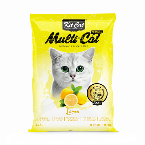 كت كات رمل لجميع انواع القطط برائحة الليمون Kit Ca...