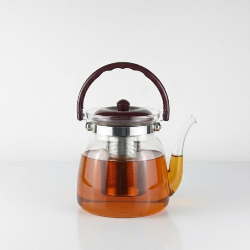 ابريق زجاجي مقبض بلاستيك