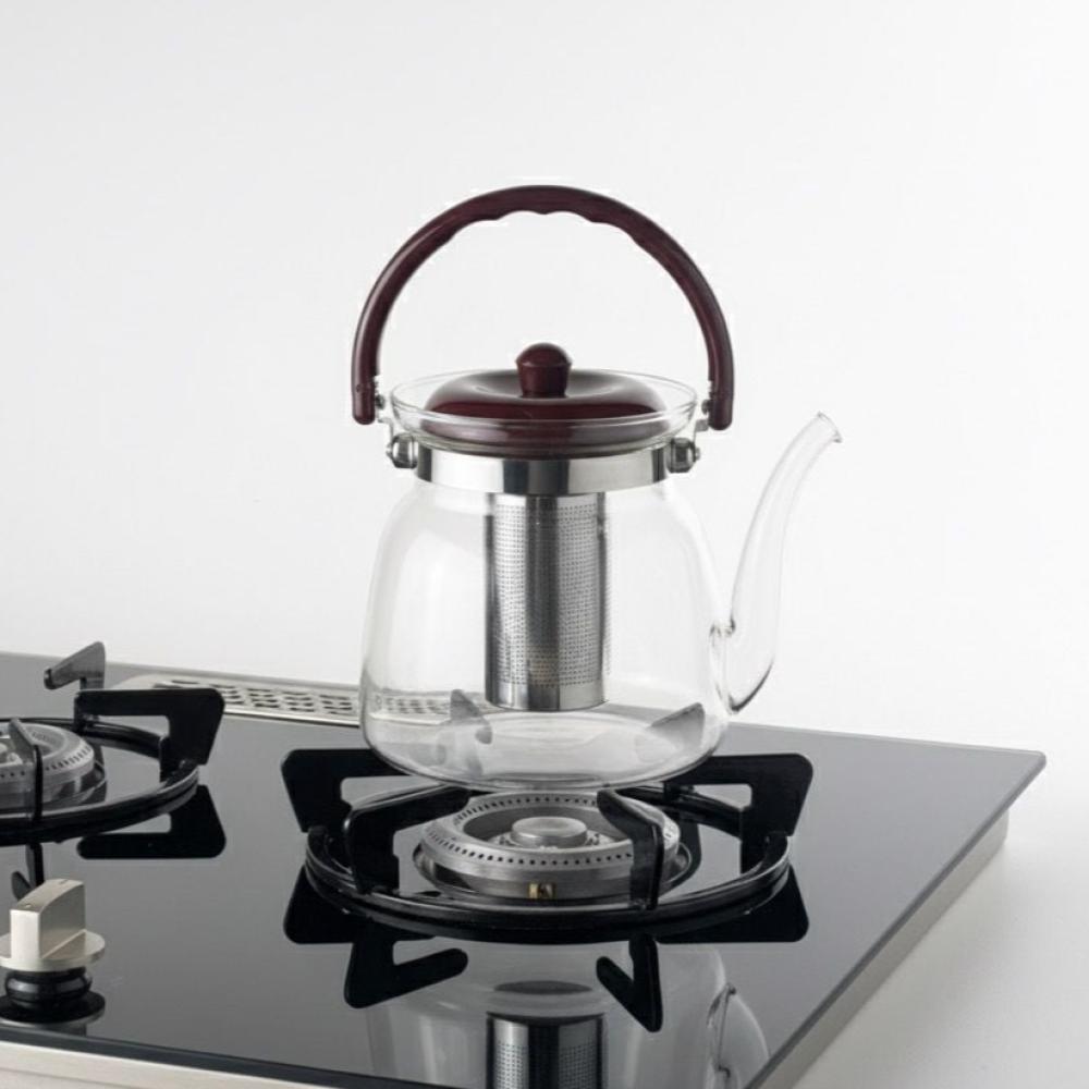 ابريق زجاجي مقبض بلاستيك