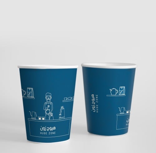 اكواب ورقية مستر هيوج 12oz (أزرق)