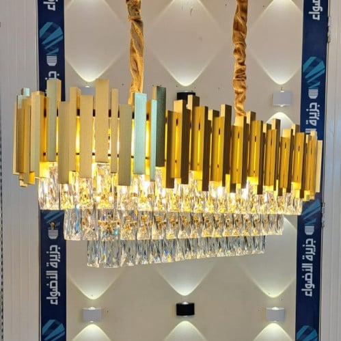 ثرياء كرستال مودرن شرايح ذهبية مستطيلة 80*35