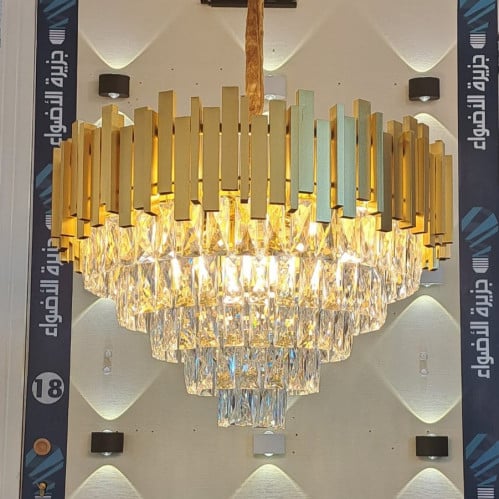 ثرياء كرستال مودرن شرايح ذهبية 60 سم