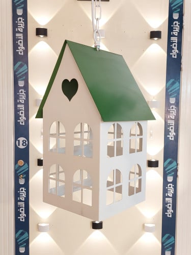 علاقي كوخ XL ابيض بسقفيه خضراء E27