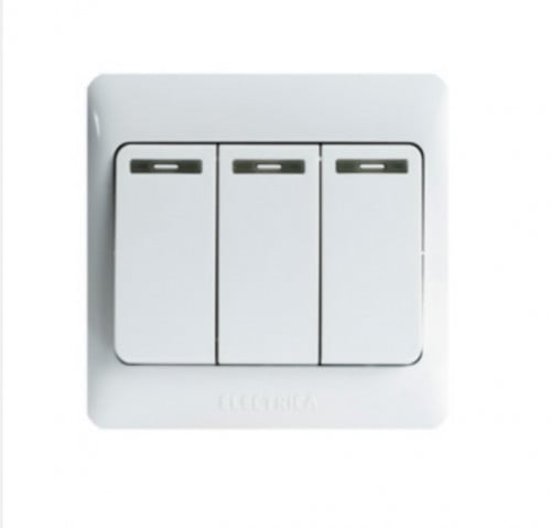 مفتاح ثلاثي عريض باللون الابيض ELECTRICA