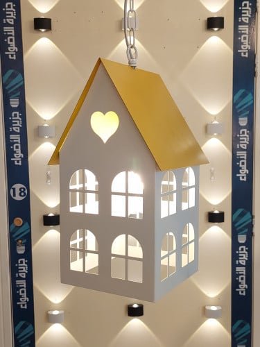 علاقي كوخ XL ابيض بسقفيه صفراء E27