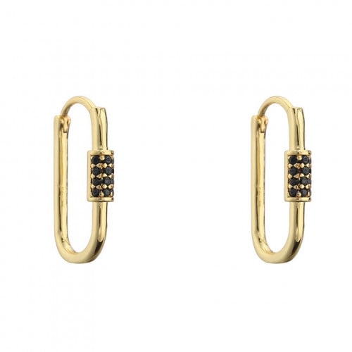 حلق ذهبي زركون اسود