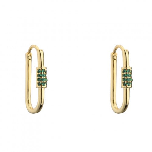 حلق ذهبي زركون اخضر