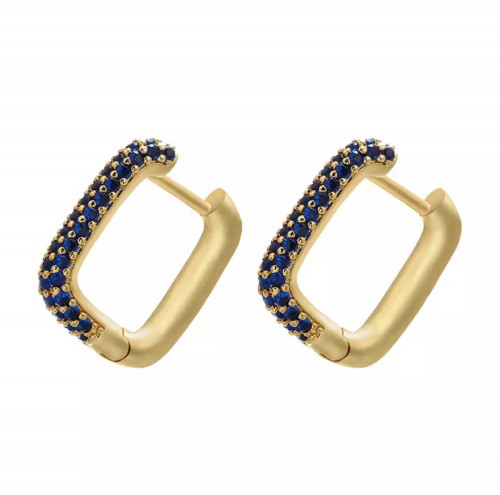 حلق مربع زركون ازرق