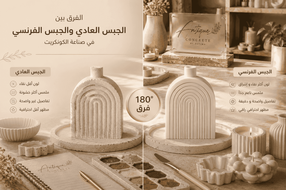 الفرق بين الجبس العادي والفرنسي في الكونكريت