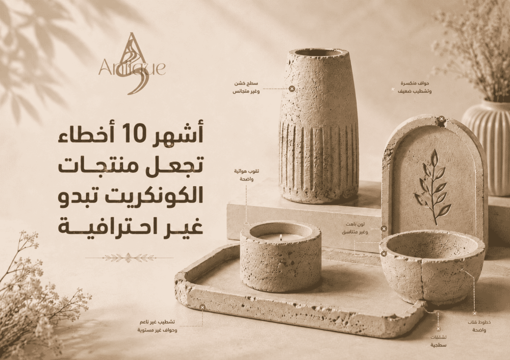 أشهر 10 أخطاء تجعل منتجات الكونكريت تبدو غير احترافية