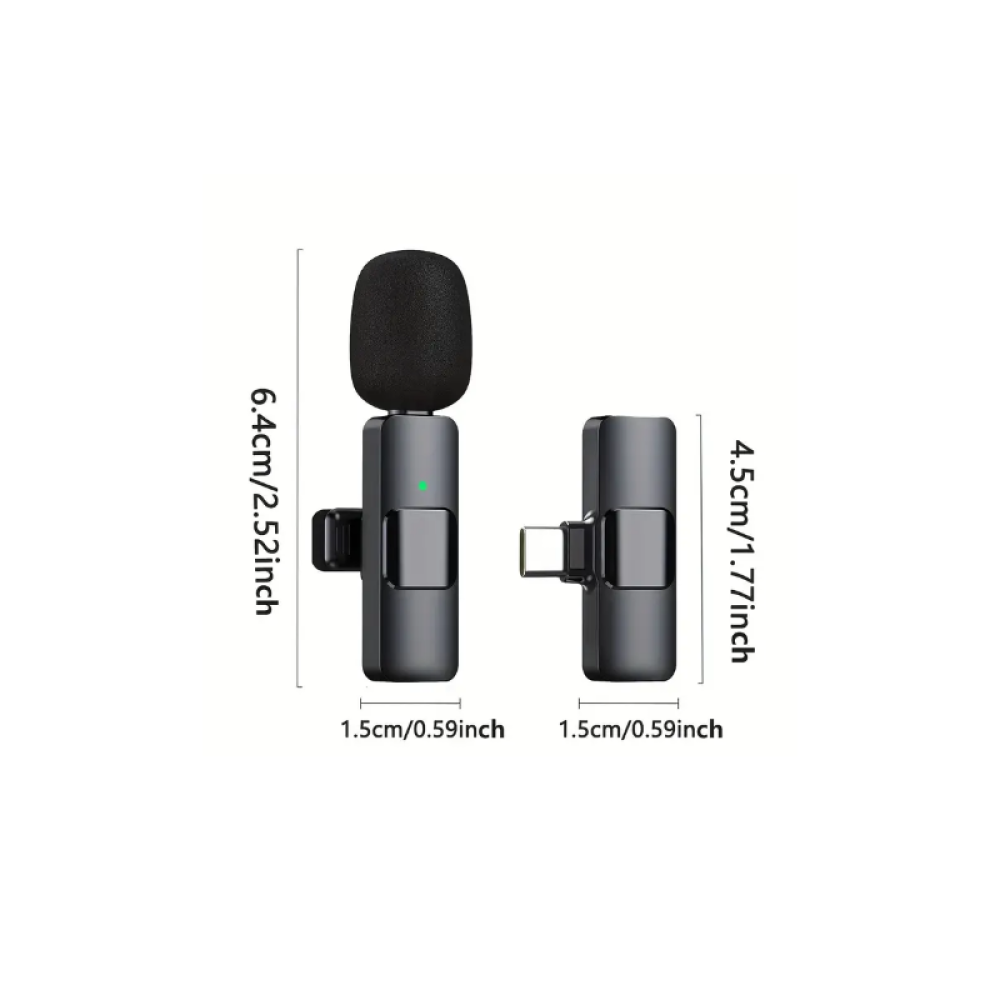ميكروفون لاسلكي لافالير للهواتف الذكية USB-C، لمقابلات الفيديو والبودكاست والمدونات الصوتية