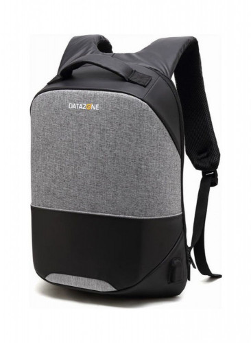 حقيبة ظهر بمنفذ شحن USB مناسبة للسفر رمادي/أسود