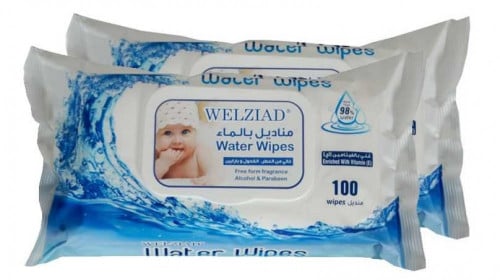 مناديل أطفال ويلايز بالماء 100 منديل