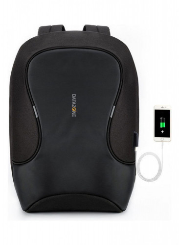 حقيبة ظهر بمنفذ شحن USB مناسبة للسفر أسود