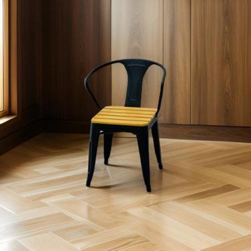 كرسي مفرد حديد +خشب C-11 WOOD