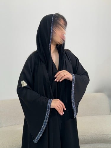 عبايةالبلاك بيري كلوش كرستال شك بالكم