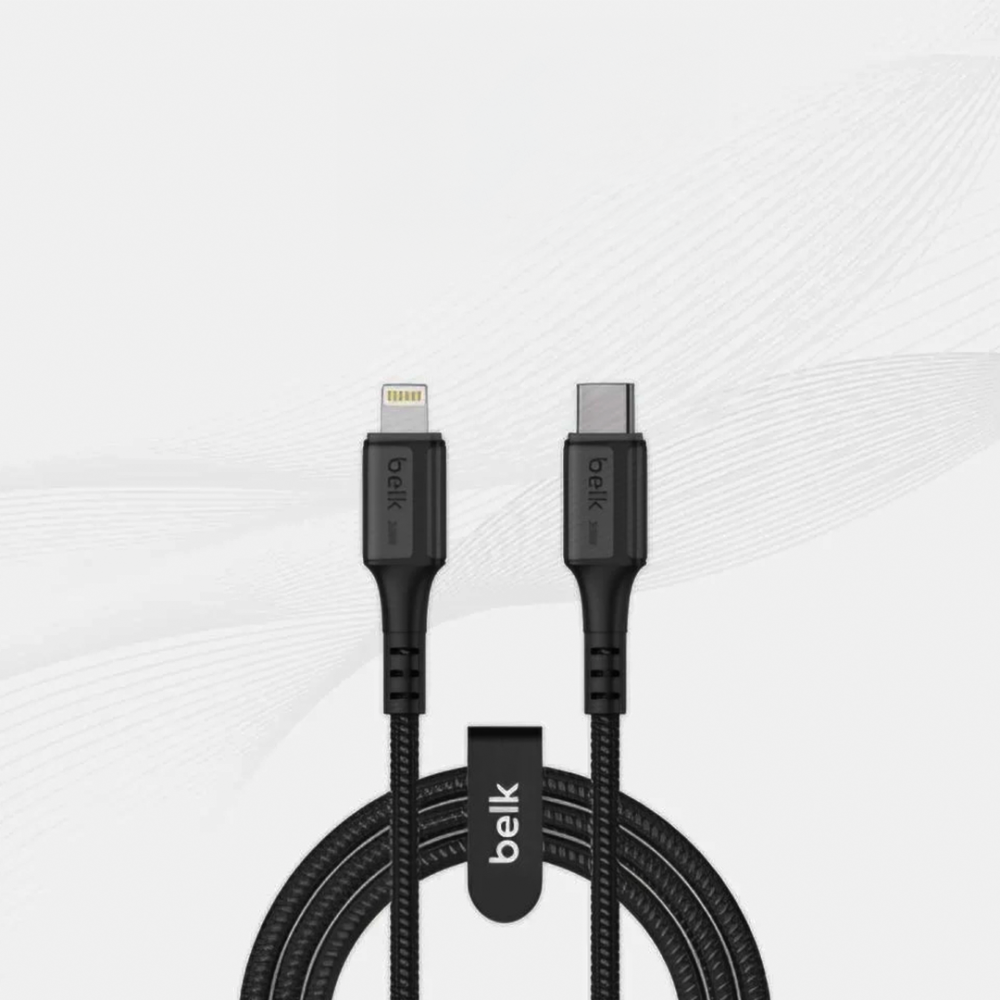 كابل شحن آيفون لايتنينغ تايب سي بيلك 120 سم شحن سريع تصميم متين شاحن م