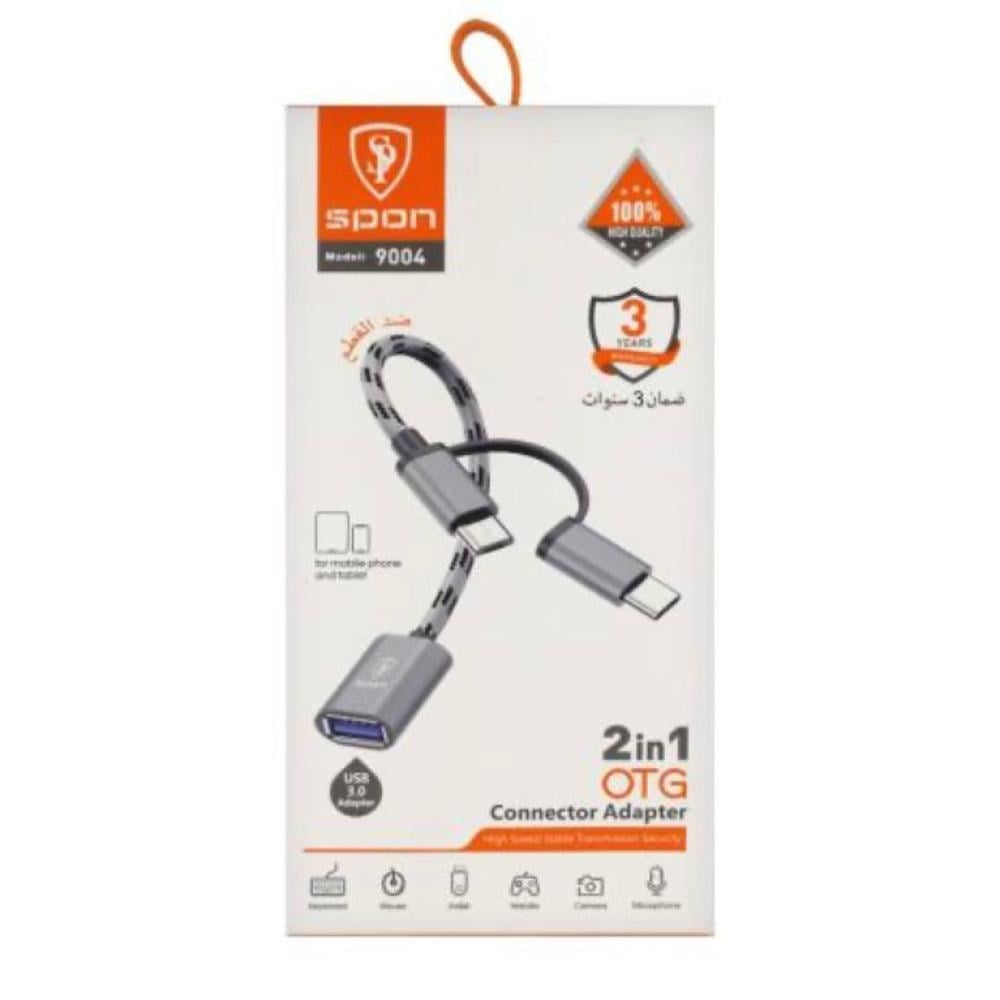 وصلة فلاشة يو أس بي 2 في 1   تايب سي - مايكرو لاجهزة الأندرويد من spon