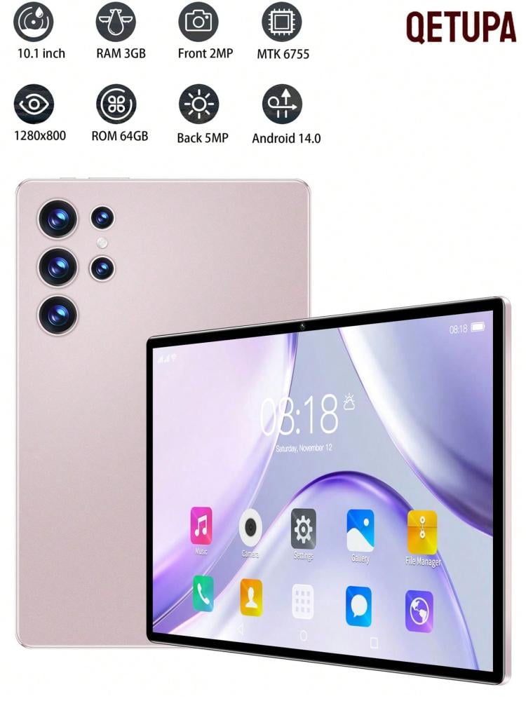 جهاز لوحي QETUPA 10.1" | أندرويد 14، رام 3GB، 64GB تخزين