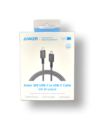 كيبل انكر الاصلي قماش usb-c الى usb-c طول
