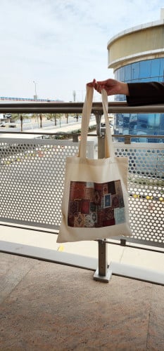 توت باق Tote bag من القطن بتصميم سجاد شرقي