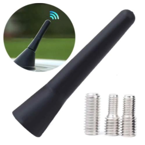 Universal Auto Black 2.5 Inch Length with Screws Enhanced Signal Mini Short Antenna